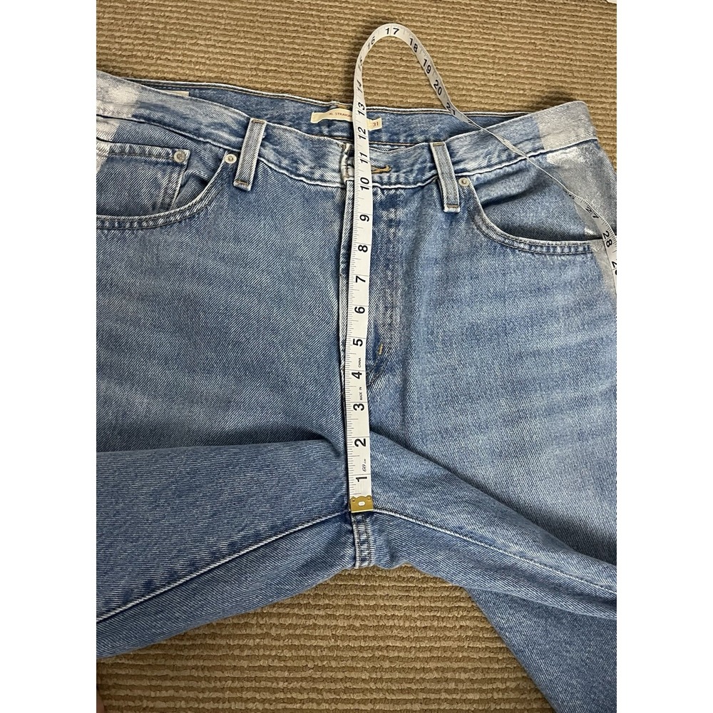 Levi's Premium XL Straight Women's 31 Blue Jeans Silver Metallic Stripe - Picture 8 of 12